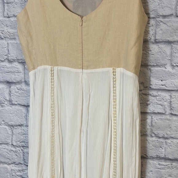 Anthropology | Champagne & Strawberry embroidered maxi dress | size medium - Picture 7 of 13